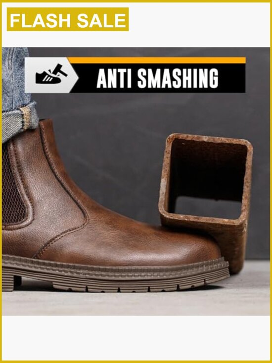 Steel Toe Chelsea Boots Men Work Construction Safety Waterproof Lightweight main image 6
